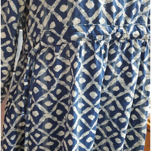 Emery Rose Women’s One Size Blue Beige Midi Dress 3/4 Sleeve M L - Picture 5 of 10